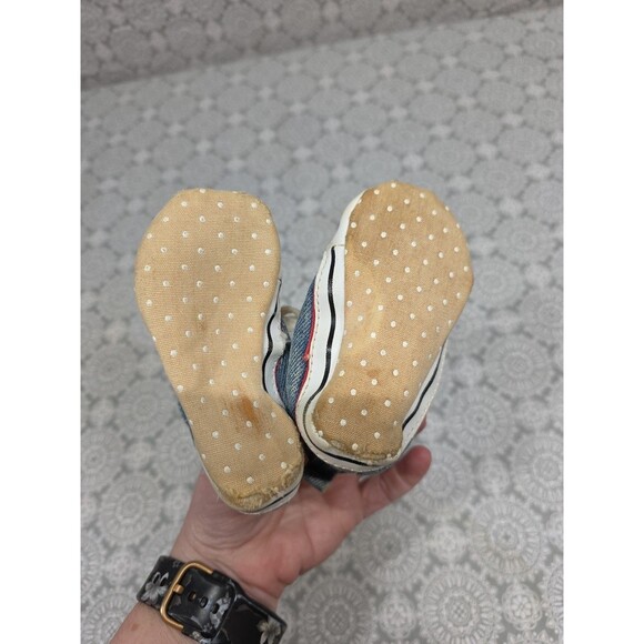 Gerber Baby Shoes Denim High Top Sneakers Infant Pre Walker Crib Shoes 3 - Picture 6 of 9